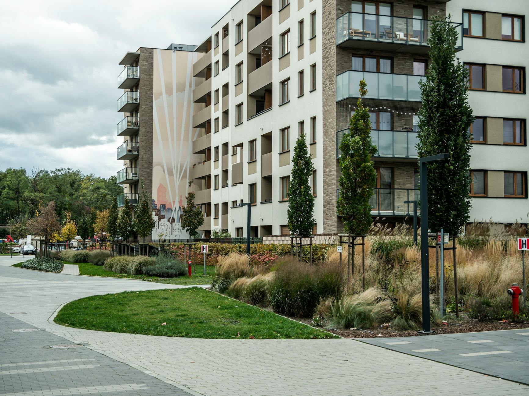 Ilustracja przedstawiająca zielony park miejski w Bukownie, symbolizujący nowe tereny zielone dzięki dotacji